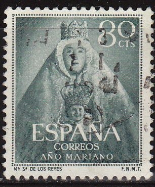z vendido ESPAÑA 1954 1138 Sello Año Mariano Ntra. Sra. de los Reyes Sevilla Usado Espana Spain Espagne Spagna Spanje Spanien 
